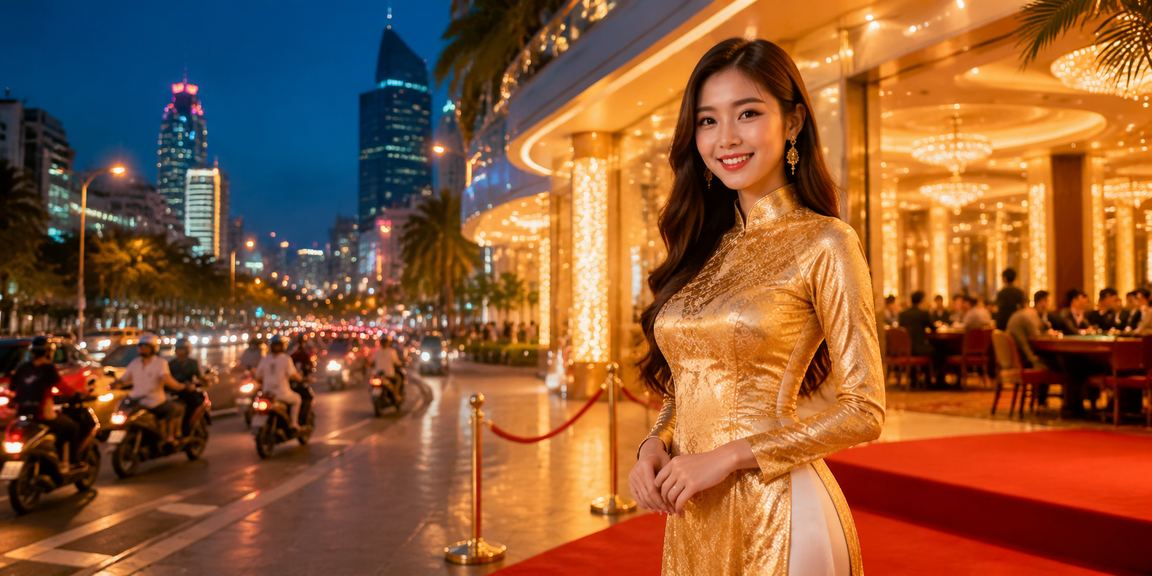 Trò chơi bài tại TP. Hồ Chí Minh với trang phục áo dài truyền thống